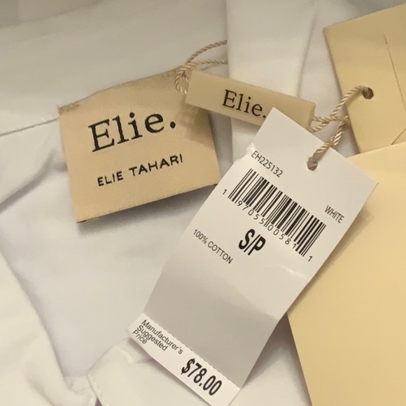 ELIE TAHARI white buttoned down shirt with long sleeves and collar. Size SP - Picture 3 of 4